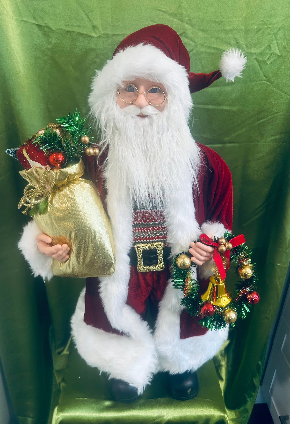 34” Traditional Red Velvet Santa