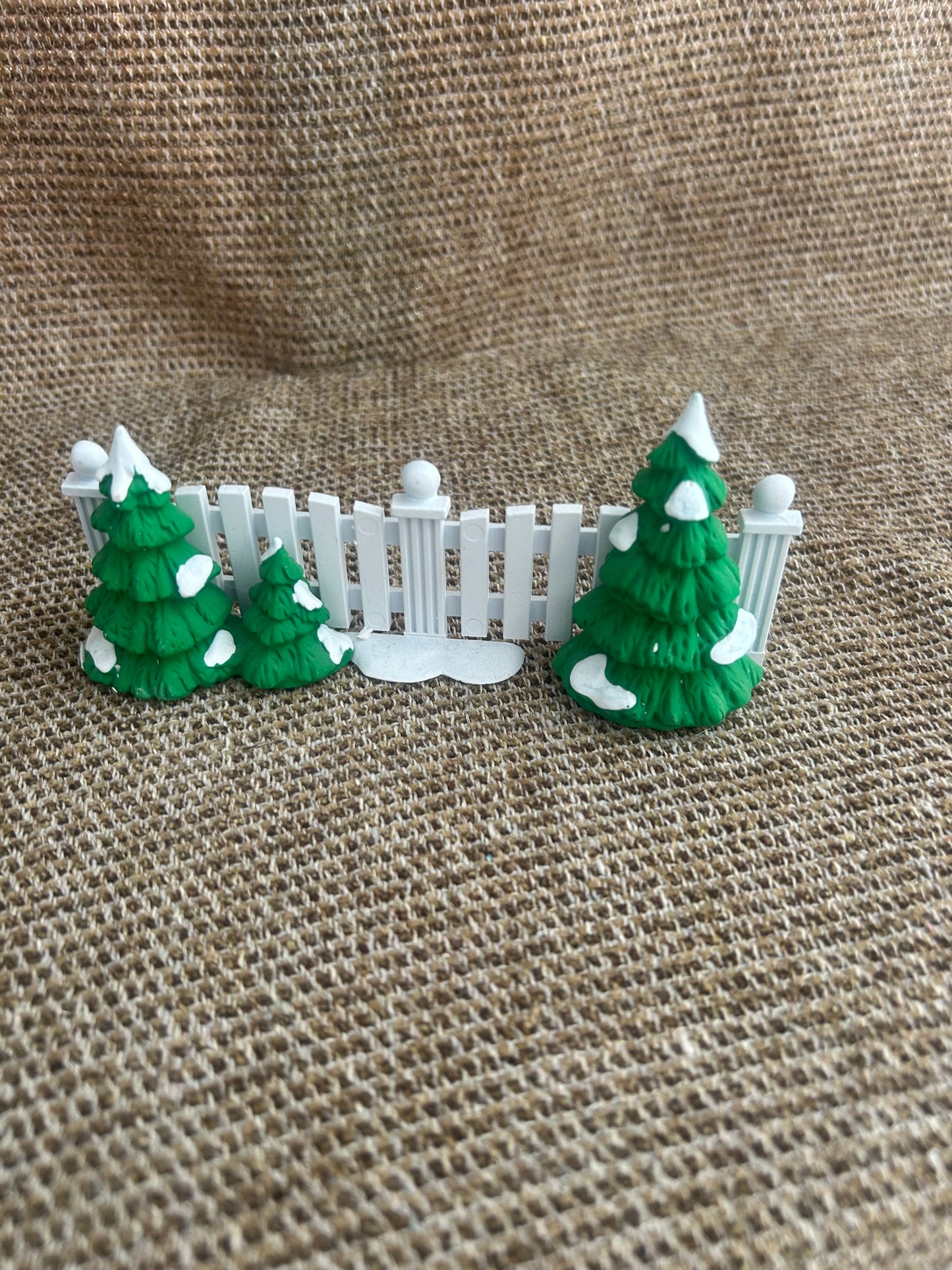 Frosty Tree Lined Picket Fence
